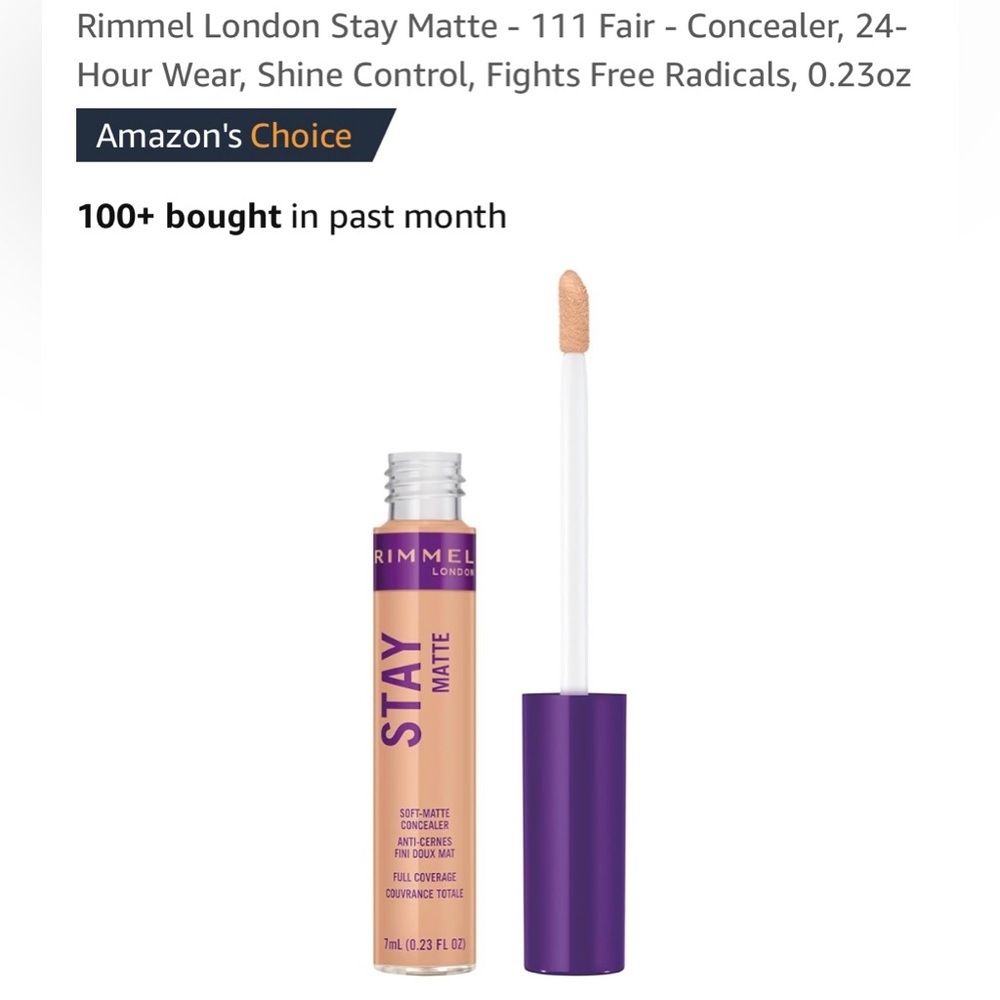 Concealer- Rimmel Stay-Matte, āFairā Shade 111 Sealed & Unopened .23 oz